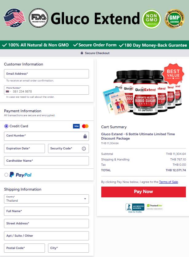 Gluco Extend Official Website Secure Order Page